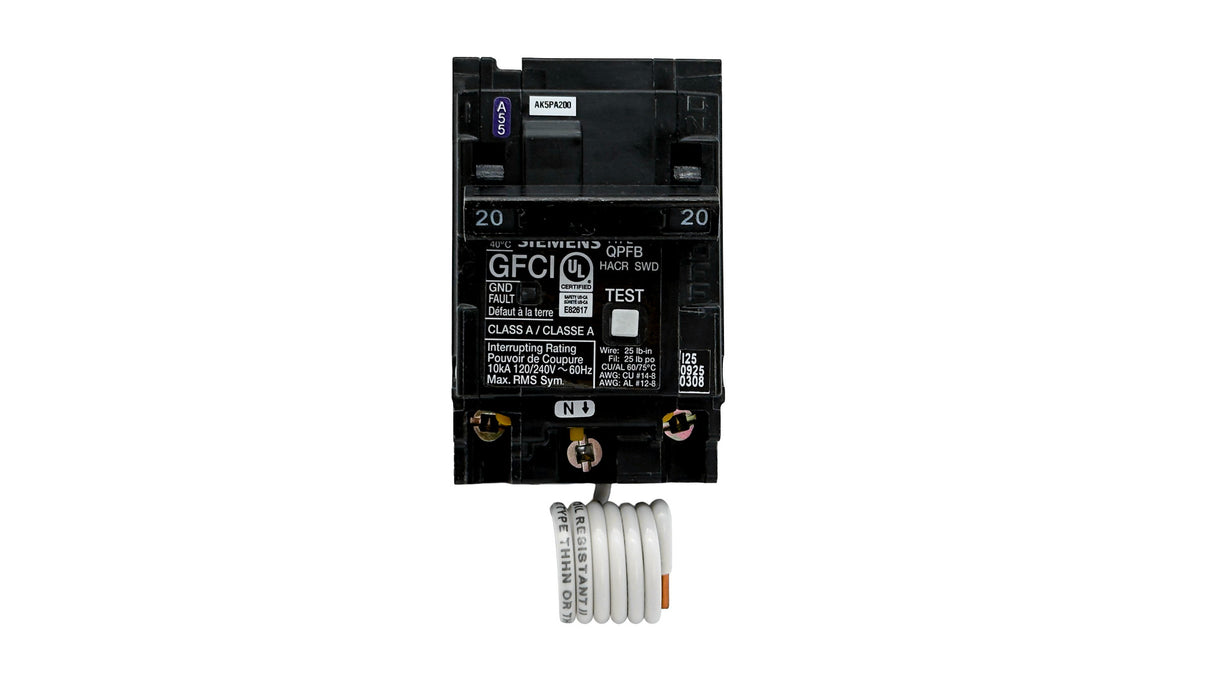 Siemens 2 Pole, 20Amp GFCI Breaker | Q220GF