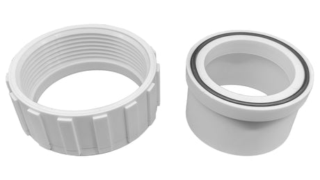 Hayward 2-inch white union nut and tailpiece with O-ring for salt chlorine generators