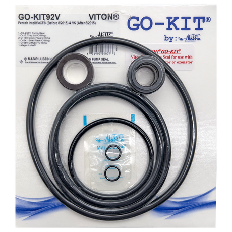 Aladdin GO-KIT92V seal and O-ring kit for Pentair IntelliFloXF and VS pumps, packaged with assorted gaskets and seals