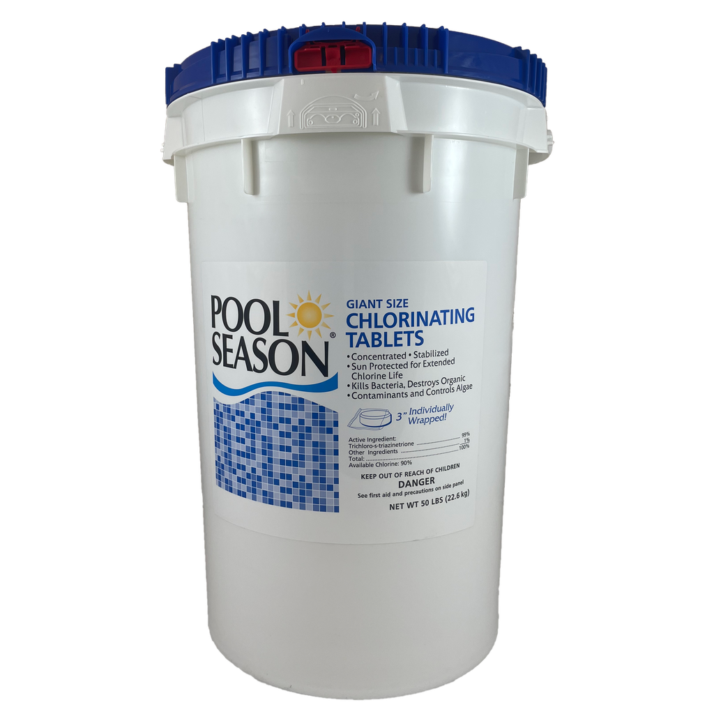POOL SEASON Chlorinating Tablets - 50 LB Bucket | 99% (Industry Strength)