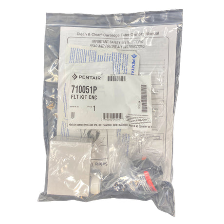 Pentair Clean & Clear cartridge filter owners manual and parts kit in sealed plastic bag