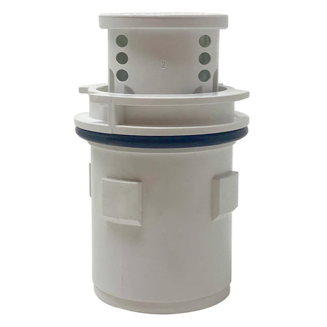 White Pentair in-floor cleaning head with black O-ring seal