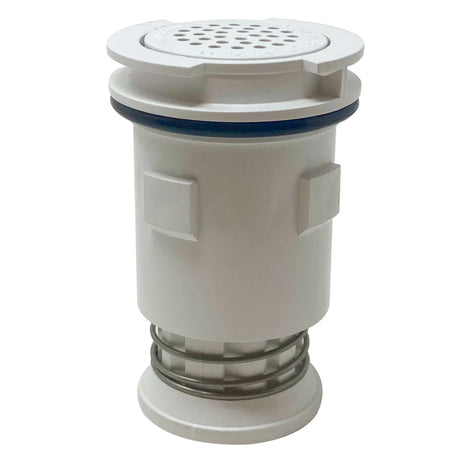 White Pentair G4VHP in-floor pool cleaning head with perforated top and spring base