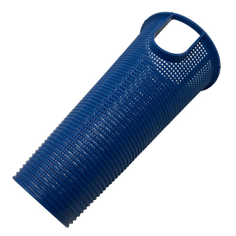 Blue square plastic debris canister basket with handle opening
