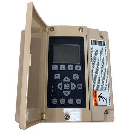 Pentair almond pump keypad assembly with hinged cover and control buttons
