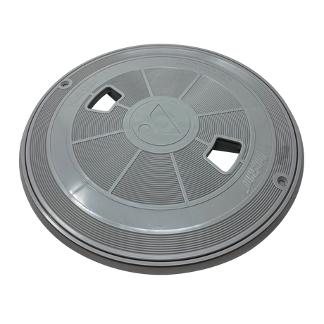 Gray QuikSkim Ultra skimmer lid with two hand openings
