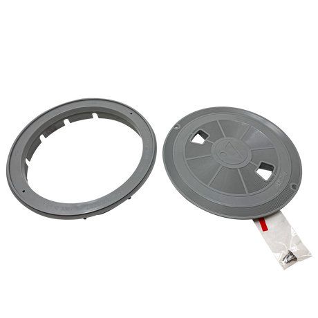 Gray skimmer ring and lid with bagged fasteners