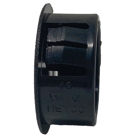 Black Pentair 7/8-inch drive plug with Heyco markings