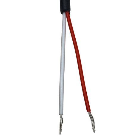 Pentair temperature sensor with two insulated lead wires, red and white, stripped at the ends