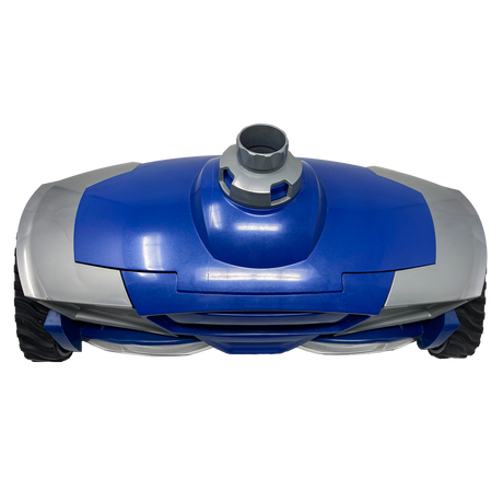 Zodiac MX8 Elite suction side pool cleaner in blue and gray, front view