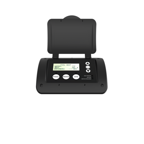 Jandy JXiQ pool heater control panel with display and button interface