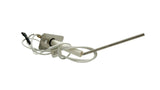 Igniter and flame sensor kit with mounting bracket, white wire leads, and metal probe