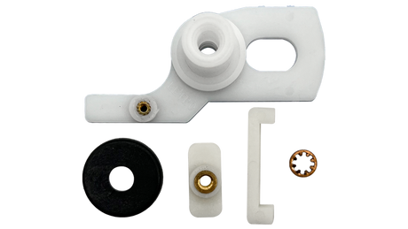 Pentair axle swing kit with white T-bracket, black washer, and mounting hardware components