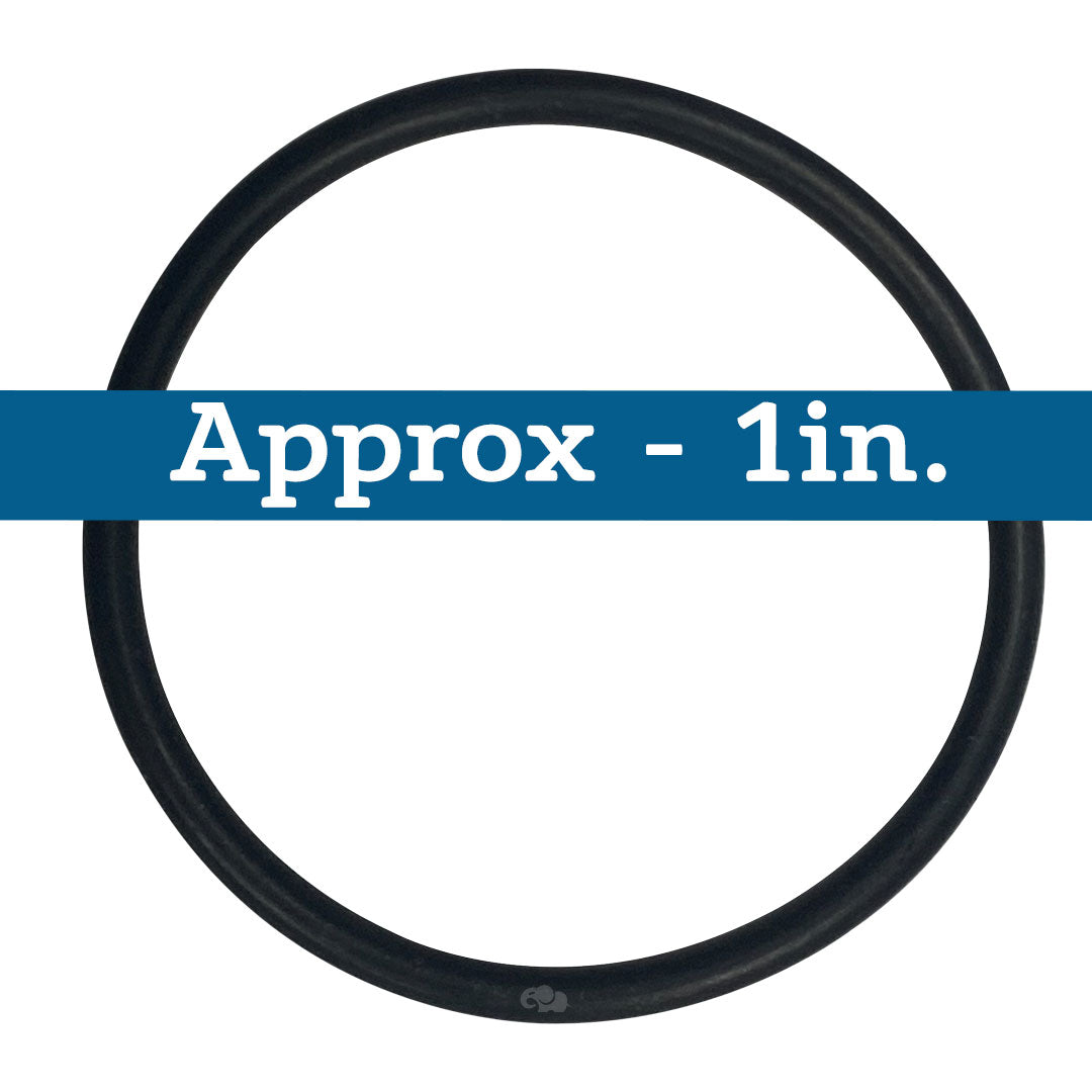 Black round gasket, approximately 1 inch diameter