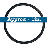 Black round gasket, approximately 1 inch diameter