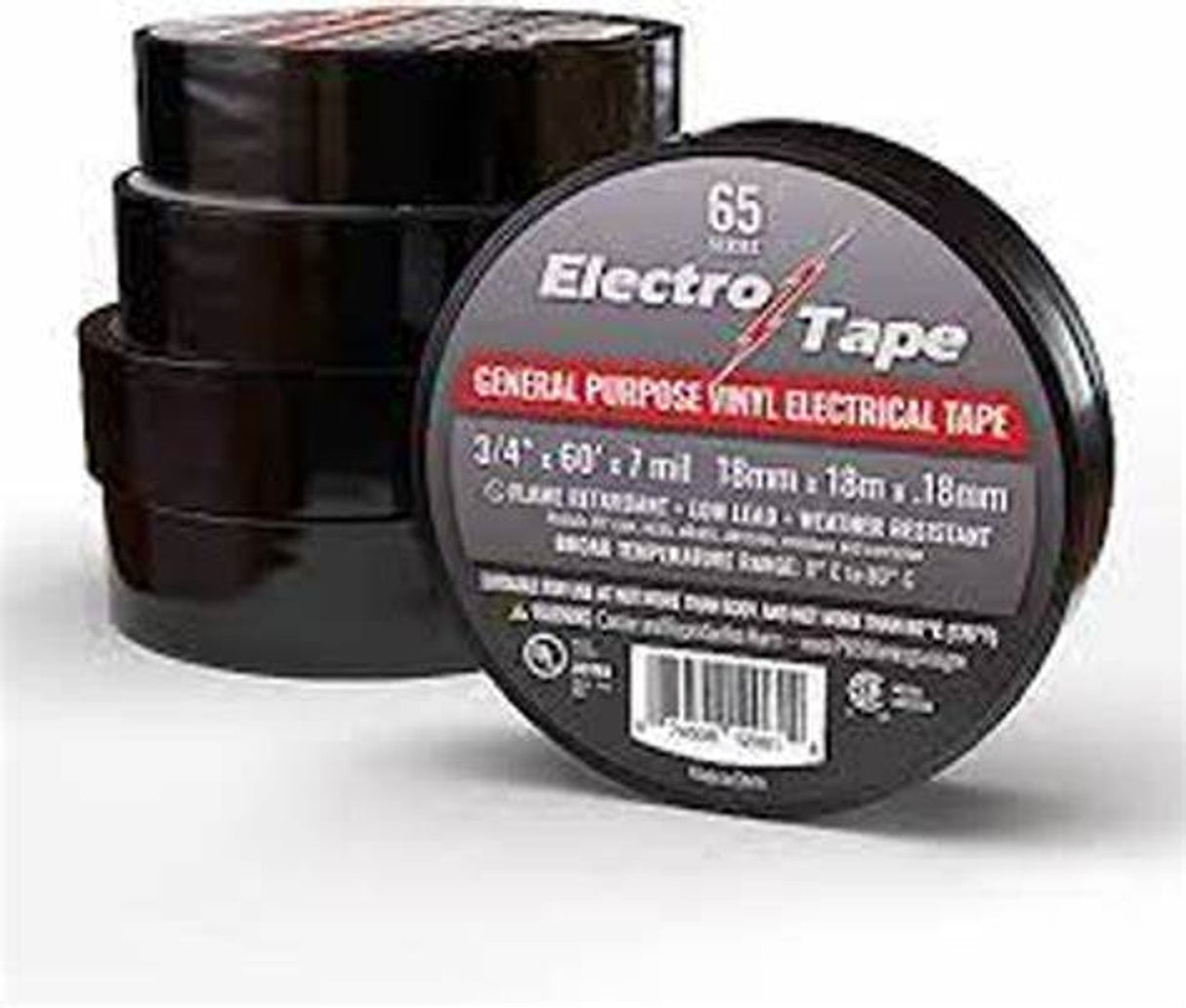 General Purpose Electrical Tape – 3/4" x 60' Black | T60NL