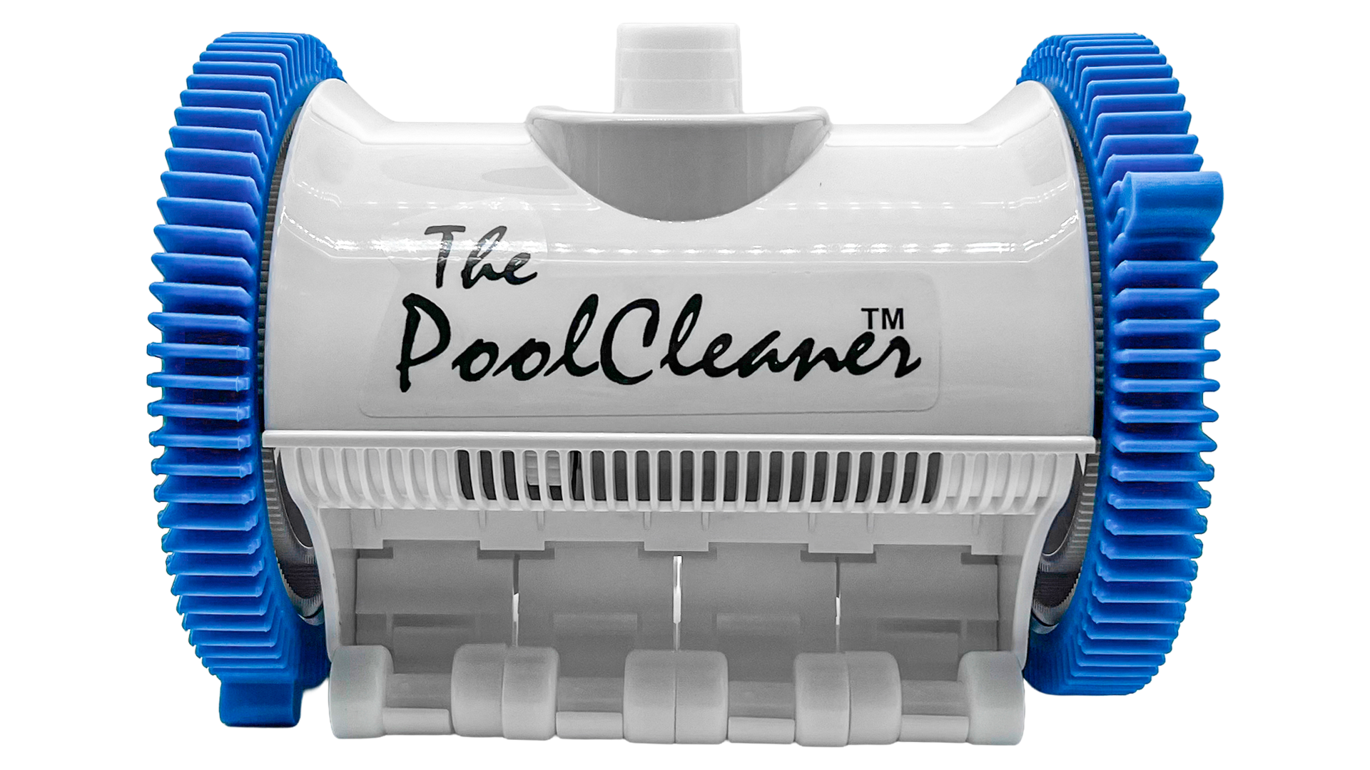 Hayward The Pool Cleaner two-wheel cleaner head unit with blue wheels and white body