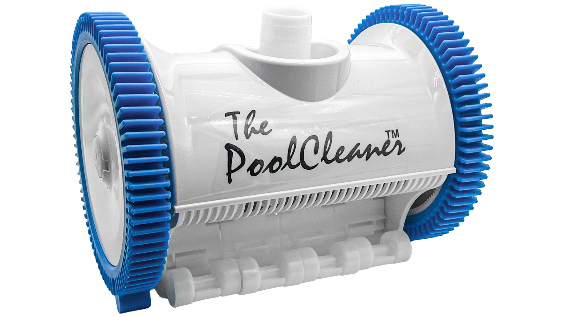 Hayward The Pool Cleaner two-wheel replacement head unit with blue wheels, white body, and top hose connection