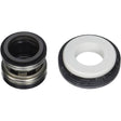 US Seal 5/8-inch shaft seal with black Buna, carbon, and ceramic components shown in two-piece view