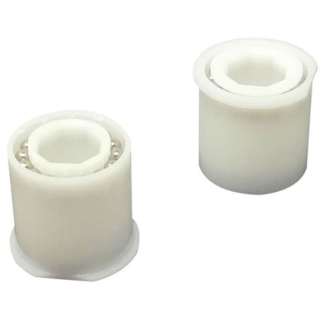 Pair of white pool cleaner wheel bearings for Hayward AquaNaut and Poolvergnuegen models