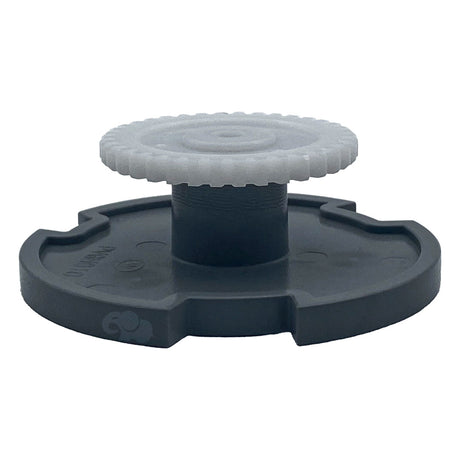 Pool cleaner steering cam with black base and gray gear top