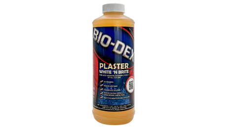 Bio-Dex Plaster White 'n Brite, 1 quart (32 fl oz) bottle, front product view.