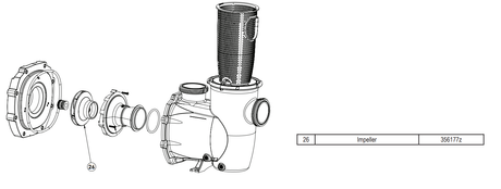 Pentair IntelliFlo3 / IntelliPro3 Impeller diagram