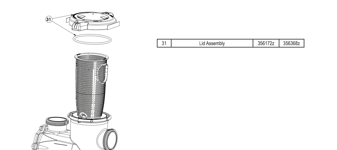 Pentair IntelliFlo3 Lid Assembly diagram