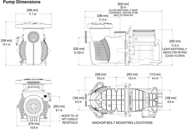 Pentair IntelliFlo XF Variable Speed Pool Pump diagram