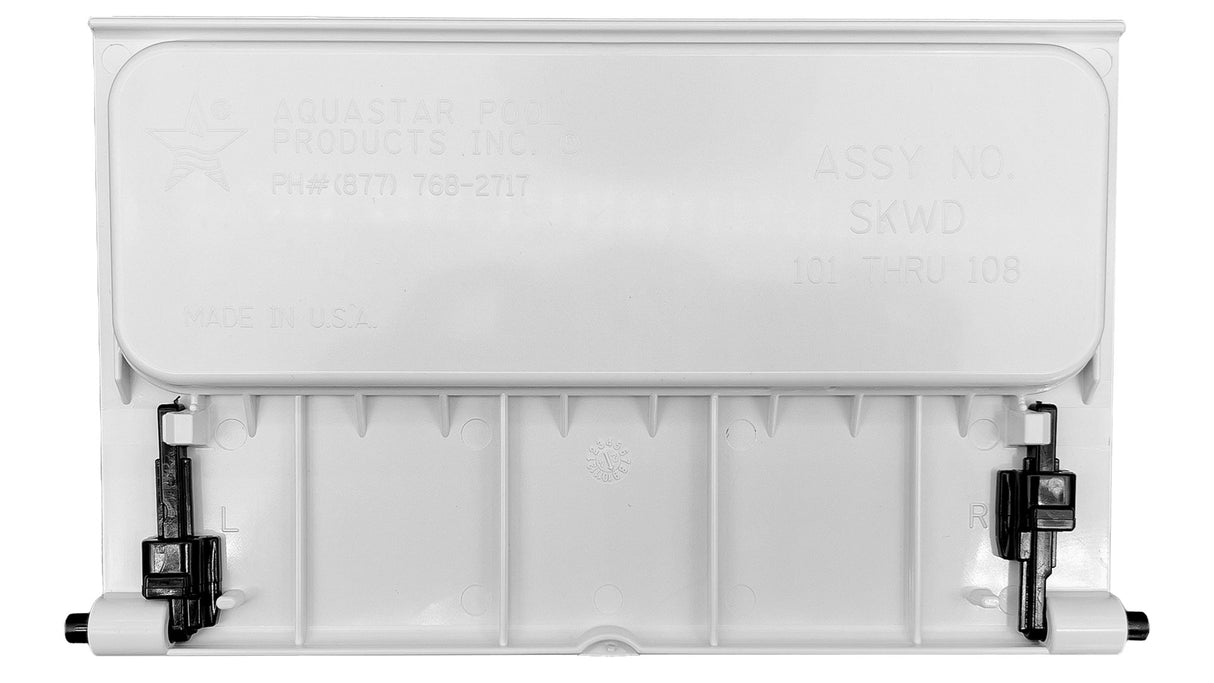 Rear view of white Pentair QuikSkim Weir Door