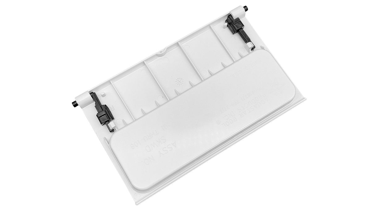 Side angle of white Pentair QuikSkim Weir Door