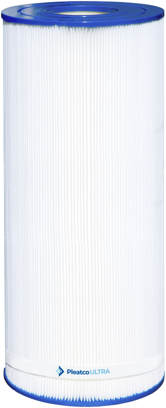Pleatco XtremeBlue A1 cylindrical pleated filter cartridge with blue end caps.