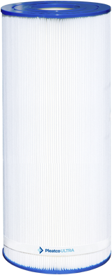 Pleatco XtremeBlue A1 cylindrical pleated filter cartridge with blue end caps.