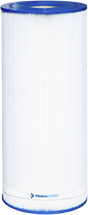 Pleatco XtremeBlue A1 cylindrical pleated filter cartridge with blue end caps.