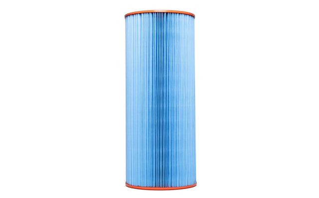 Blue pleated XtremeBlue C3 filter cartridge with orange end caps on a white background.