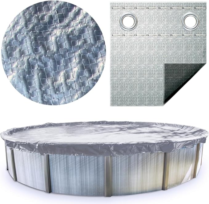 Swimline Silver King Solid Above Ground Winter Pool Cover - 12' Round - Thumbnail 4