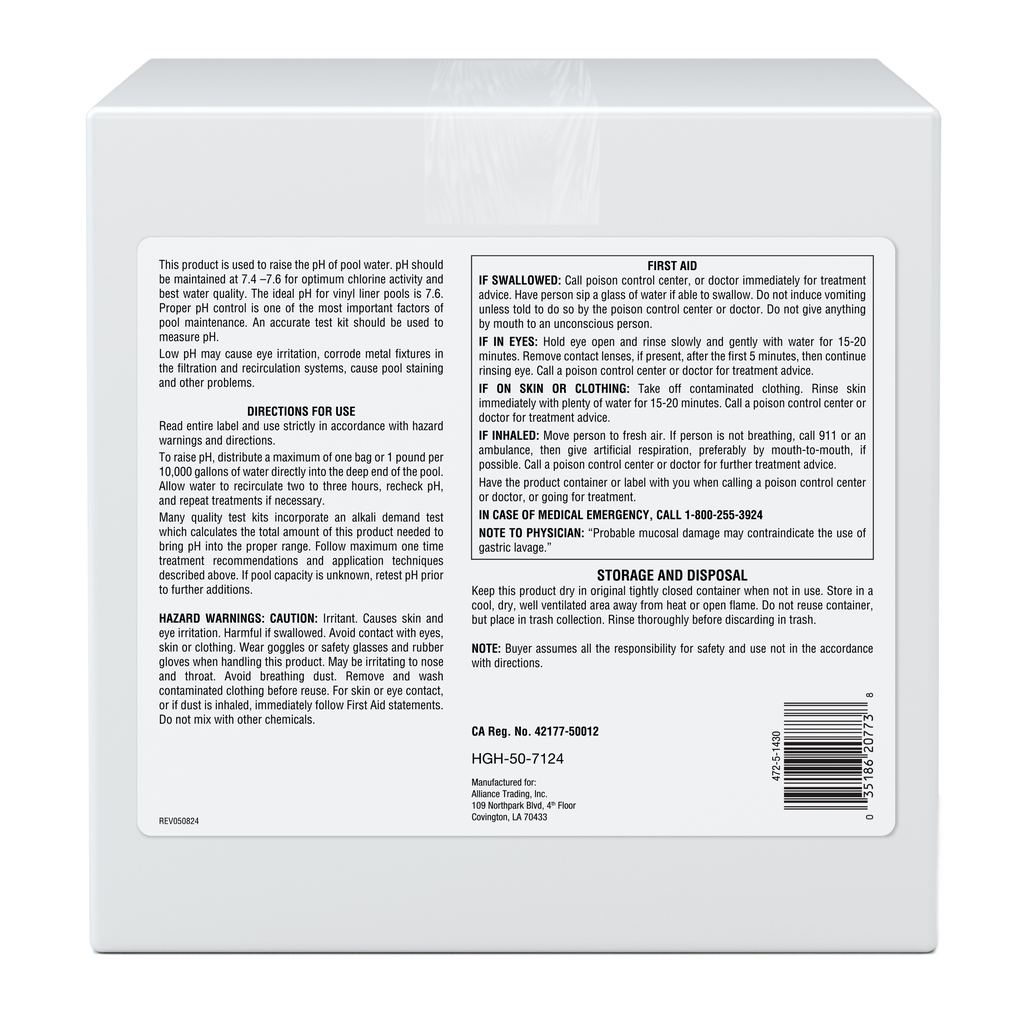 POOL SEASON pH Up – 25 lb Box | HGH-50-7124