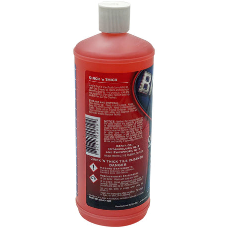 Bio-Dex Quick 'n Thick, 1 quart (32 fl oz) bottle, side label view; follow the complete current container label.