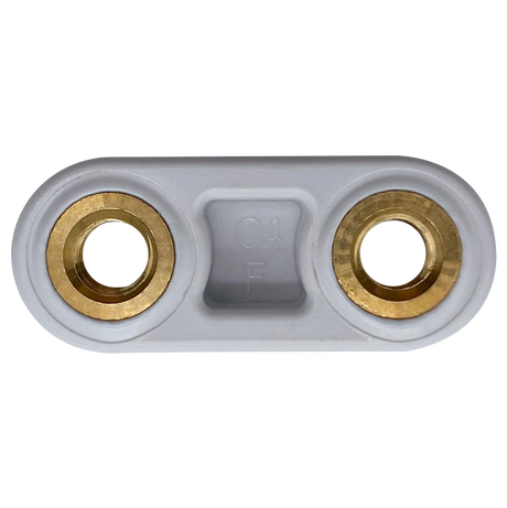 Polaris Vac-Sweep 280 wheel block with two brass inserts and gray housing