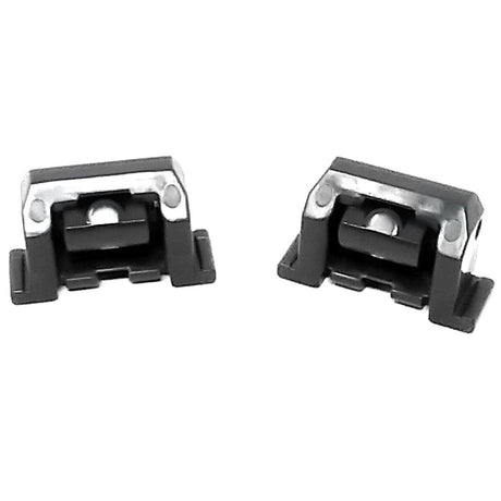 Pair of black and silver rear canister latches for Polaris Quattro Sport