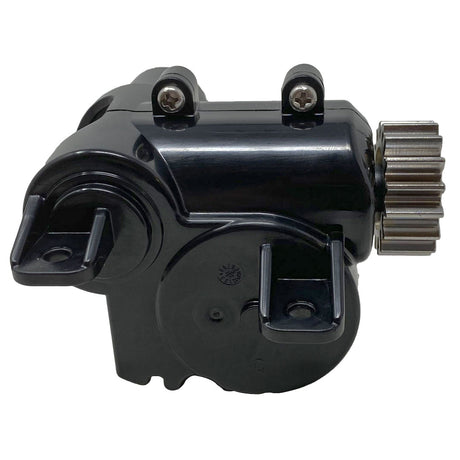 Polaris Quattro Sport gearbox assembly with mounting brackets and metal drive gear