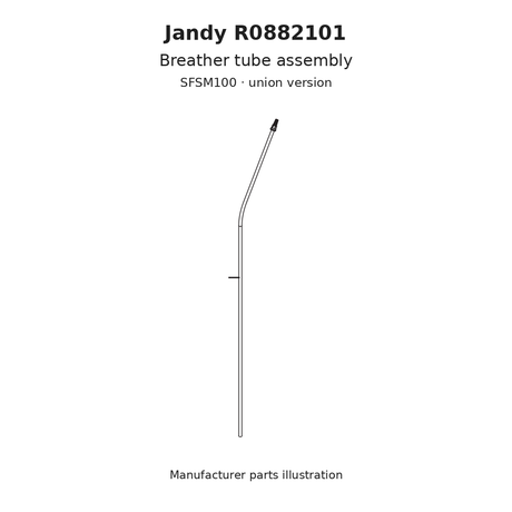 Jandy R0882101 breather tube assembly, SFSM100 · union version. Manufacturer parts illustration.