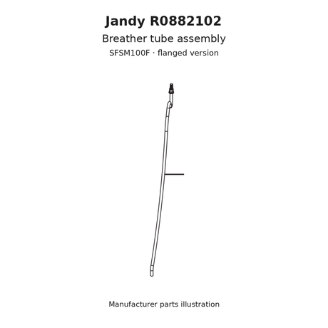 Jandy R0882102 breather tube assembly, SFSM100F · flanged version. Manufacturer parts illustration.