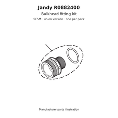 Jandy Bulkhead Fitting, 1/Pk with O-Ring and Union for SFSM | R0882400