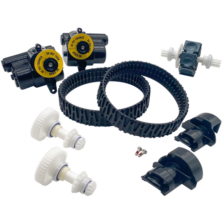 Polaris suction-side pool cleaner factory tune-up kit with replacement parts, belts, gears, and wheels