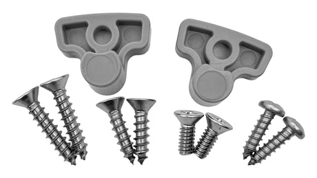 Two AquaStar R8MF retrofit adapters and four pairs of mounting screws; cover not pictured