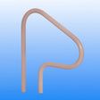 Taupe 3-bend return-to-deck handrail with curved top and lower return leg.