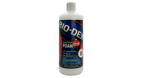Bio-Dex Foam Stop, 1 quart (32 fl oz) bottle, front product view.