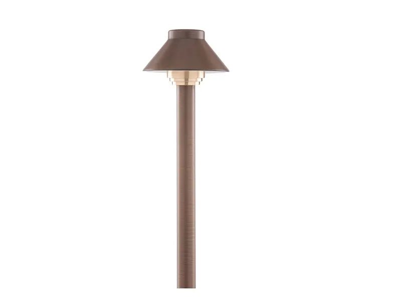 Hayward 4" Hat, Antique Brass Traditional Path Light, 15" Stem || 915403