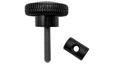 Black threaded swivel nut with ridged hand knob for Hayward Super VS pump